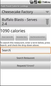 game pic for Fast Food Calorie Lookup